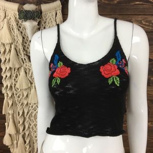 Divided | Rose Knit Crop Cami Tank